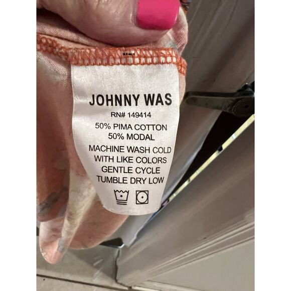 Johnny Was Orange Whistle Floral Slip Dress Sz M As Is - Picture 6 of 7